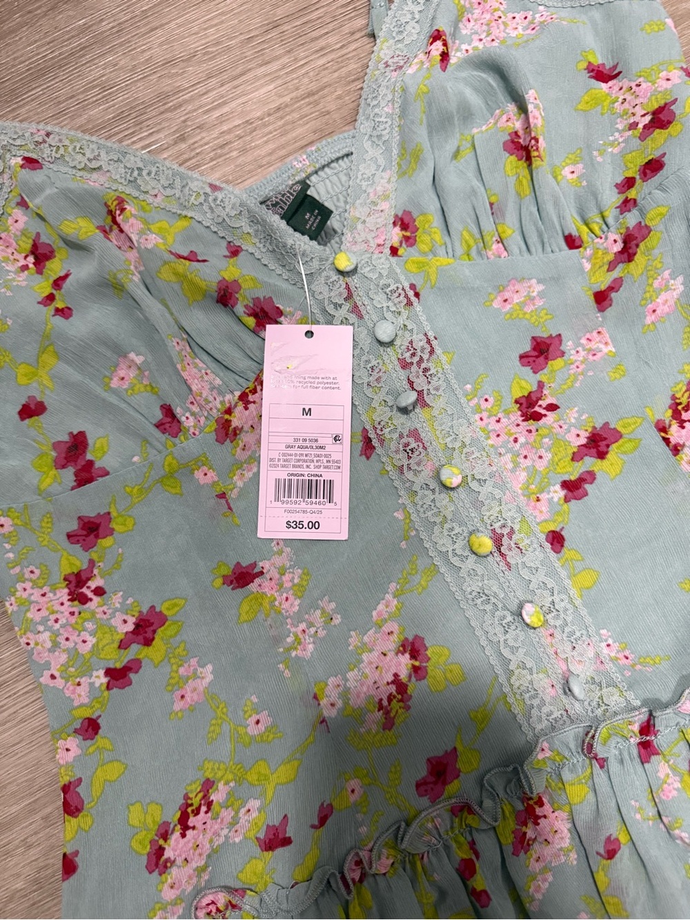 wild fable Mint Green Floral Lace-Trim Cami - Picture 5 of 12